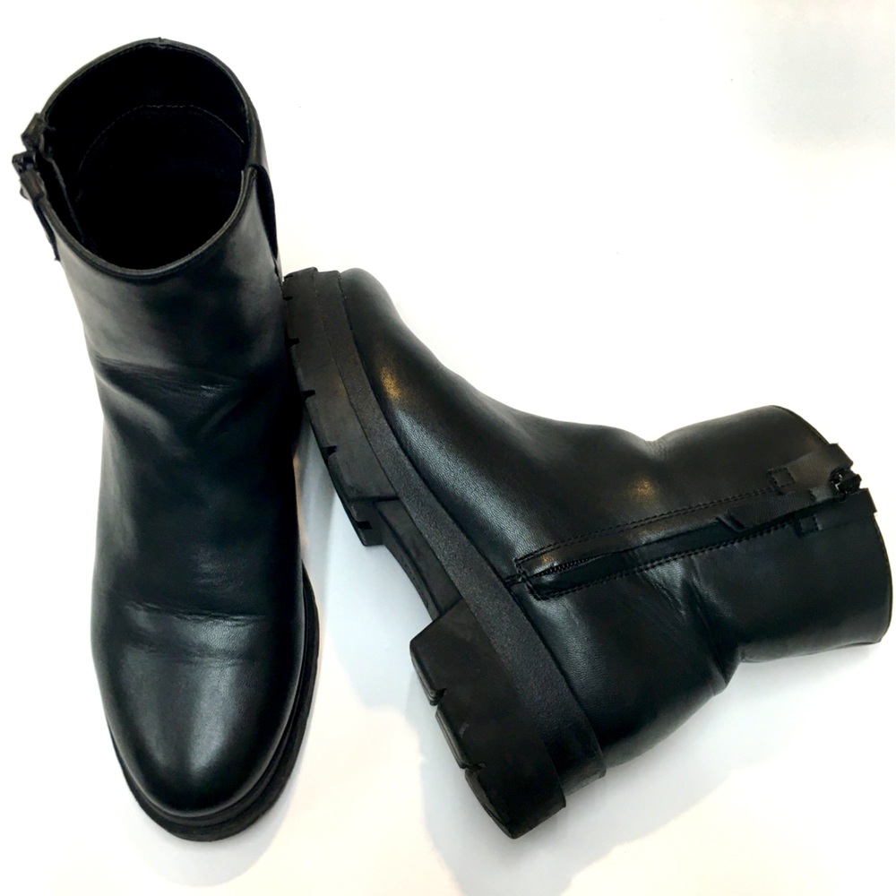 SOUL Naturalizer Olivia Faux Leather Chunky Boots 8 Black Moto Biker Grunge Goth